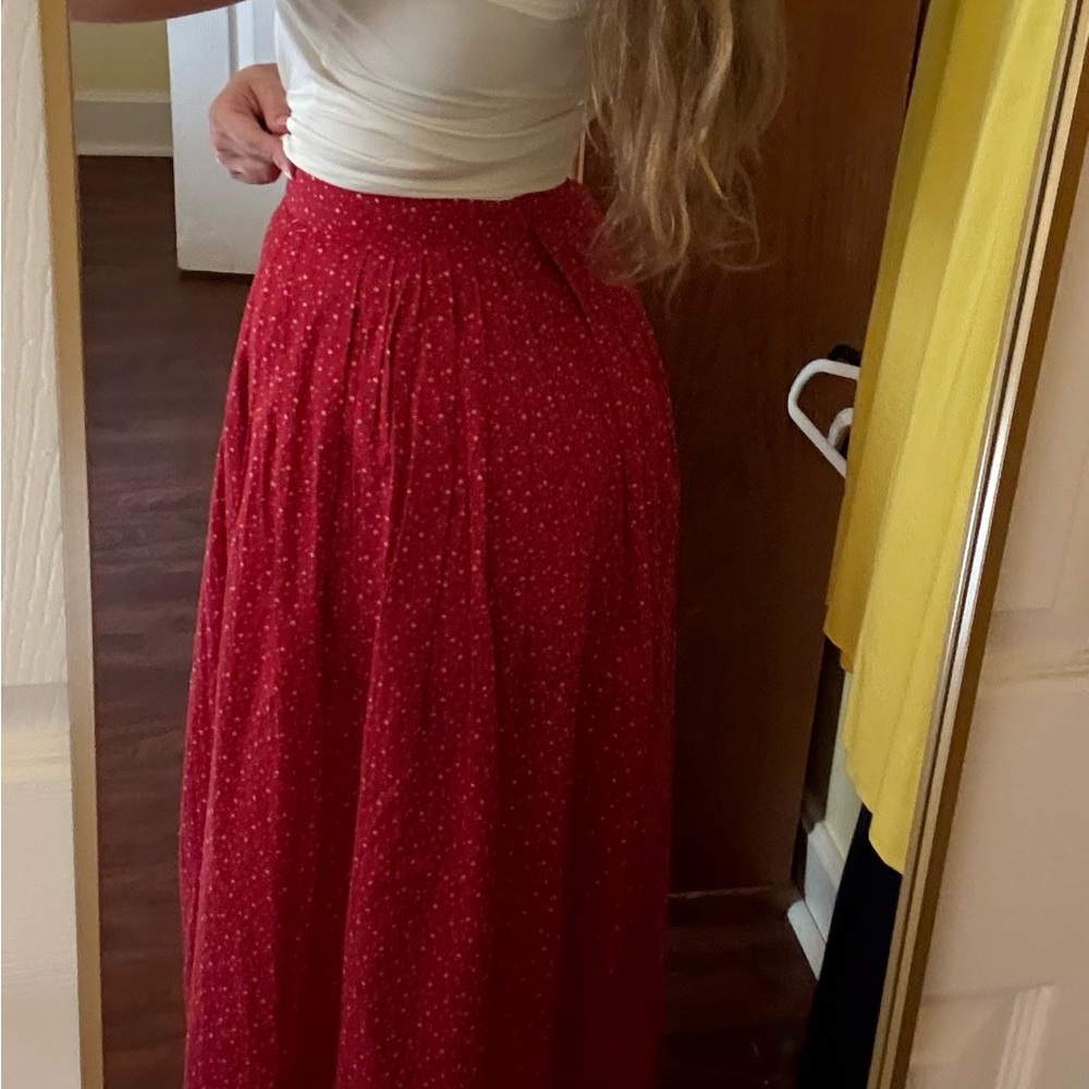 Prairie midi/maxi ditsy floral pattern waist cotton vintage skirt